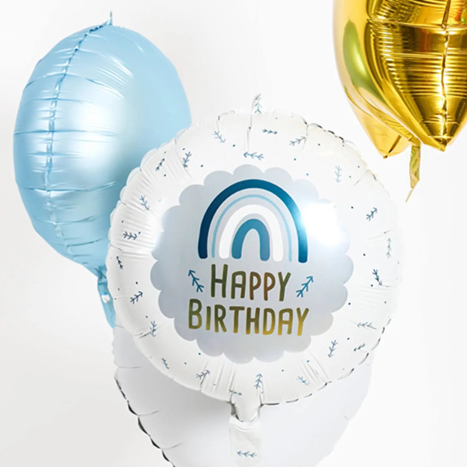 Foil Balloon Birthday Rainbow Blue Folat