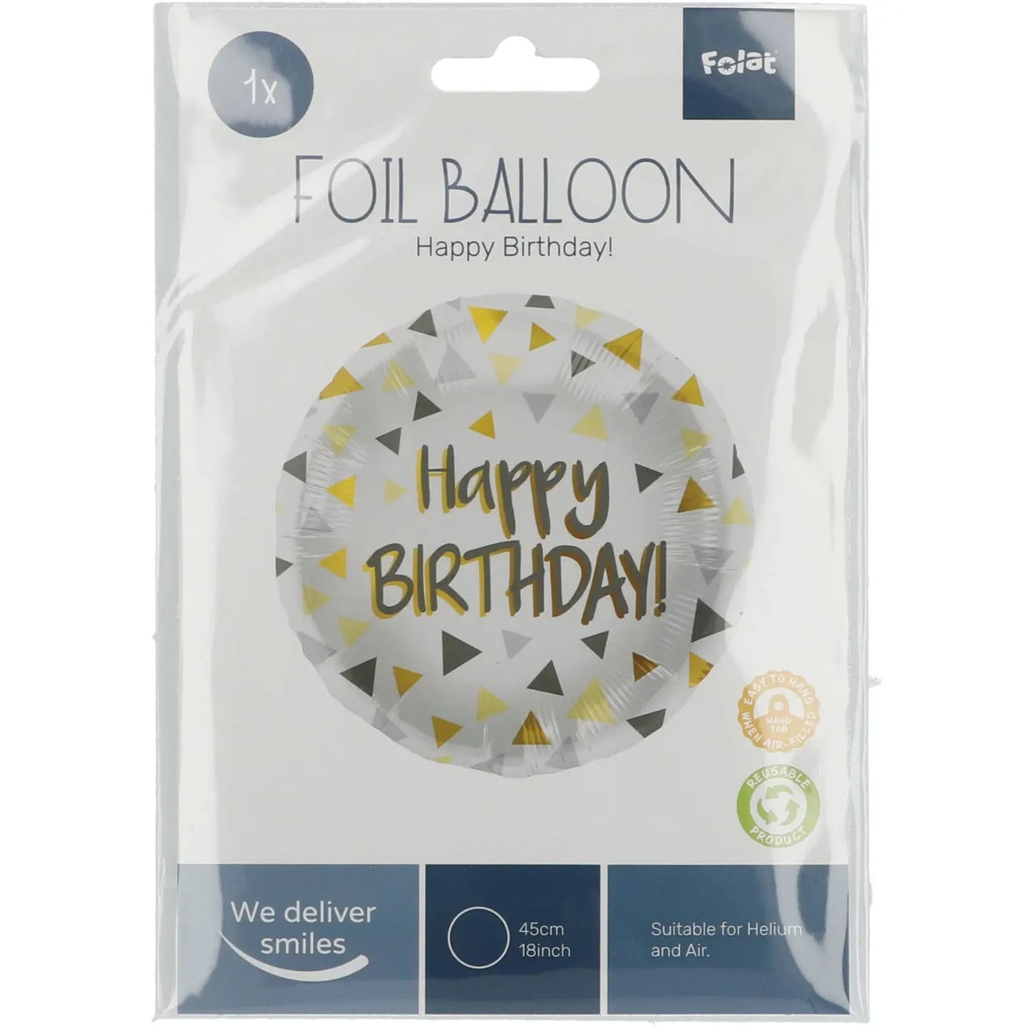 Foil Balloon Birthday Triangles - 45 cm Folat