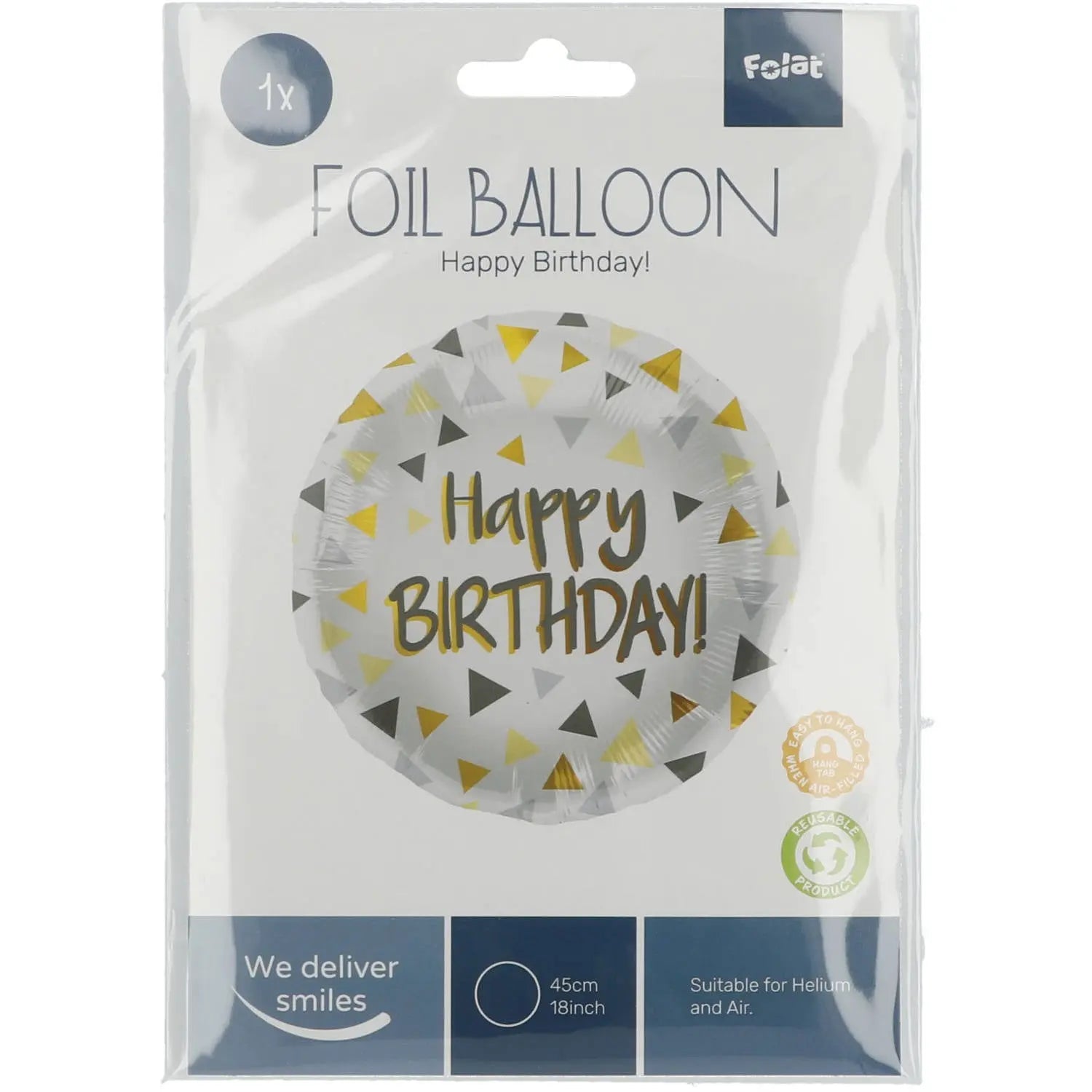 Foil Balloon Birthday Triangles - 45 cm Folat