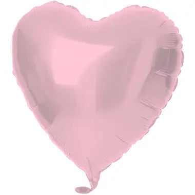 Foil Balloon Heart-shaped Pastel Pink Metallic Matt - 45 cm Folat