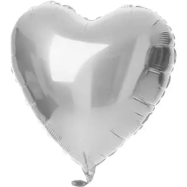 Foil Balloon Heart-shaped Silver - 45 cm Folat