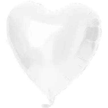Foil Balloon Heart-shaped White Metallic Matt - 45 cm Folat