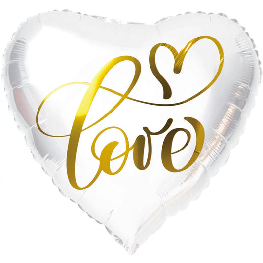 Foil Balloon Heart-shaped White 'Love' - 45 cm Folat