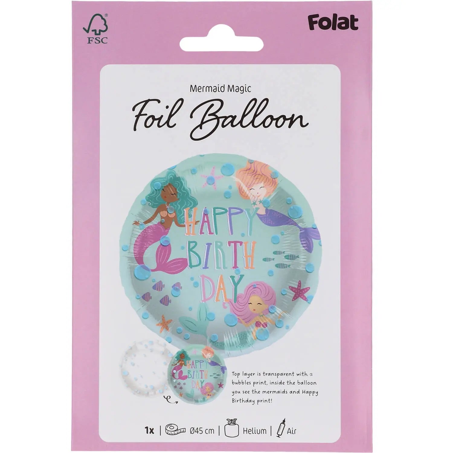 Foil Balloon - Mermaid Magic - 45 cm Folat
