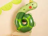 Foil Balloon Number 6 - Turtle, 75x96 cm, mix Partydeco
