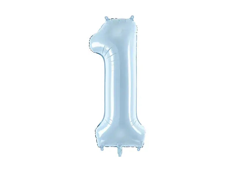 Foil Balloon Number ''1'', 72cm, light blue Partydeco