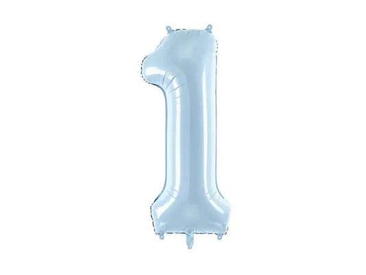 Foil Balloon Number ''1'', 72cm, light blue Partydeco