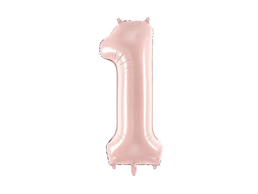 Foil Balloon Number ''1'', 72cm, light pink Partydeco