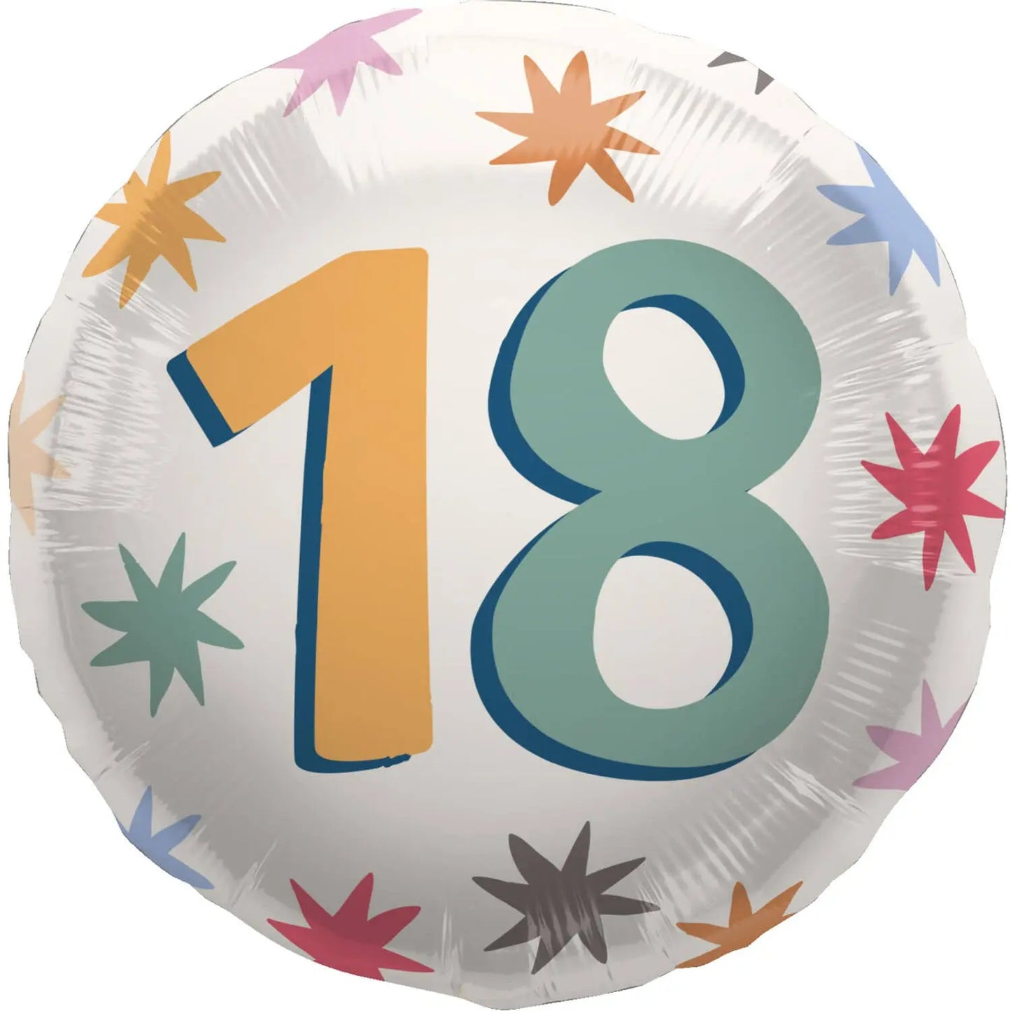 Foil Balloon - "18" - Starburst - 45 cm Folat