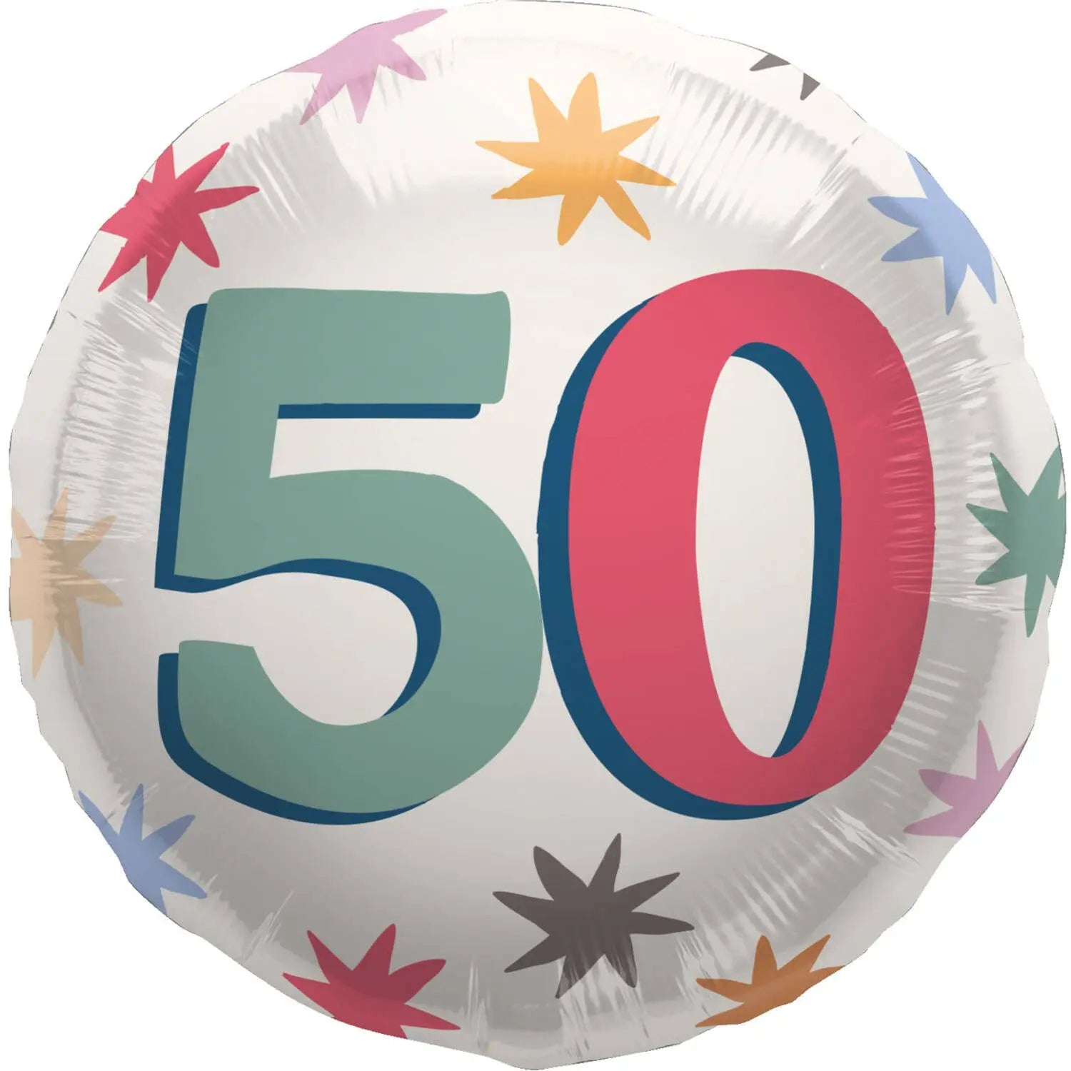 Foil Balloon - "50" - Starburst - 45 cm Folat
