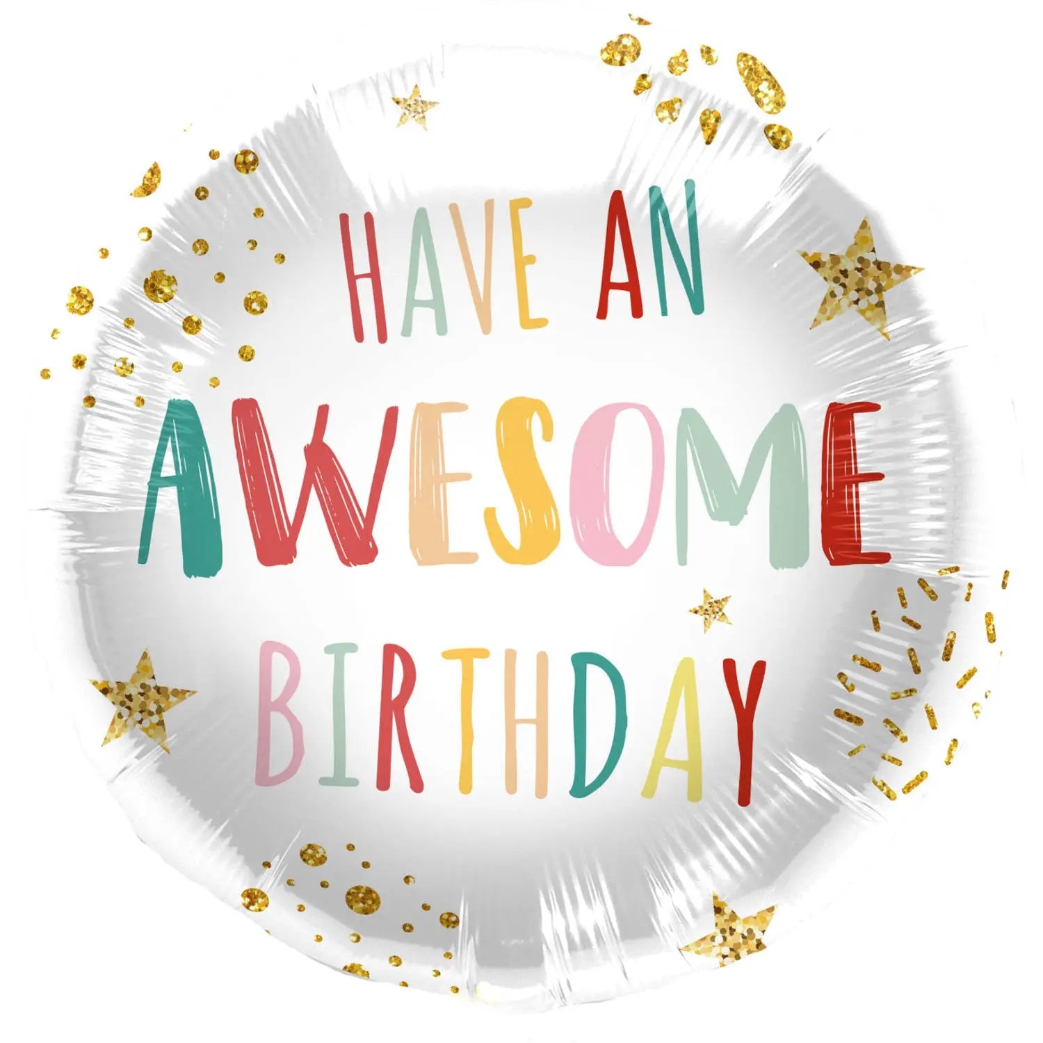 Foil Balloon 'Have An Awesome Birthday!' Retro - 45cm Folat