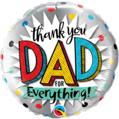 Foil Balloon 'Thank You Dad for Everything!' - 45cm qualatex