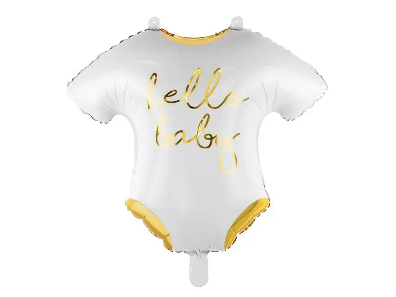Foil balloon Baby romper - Hello Baby, 51x45cm, white Partydeco
