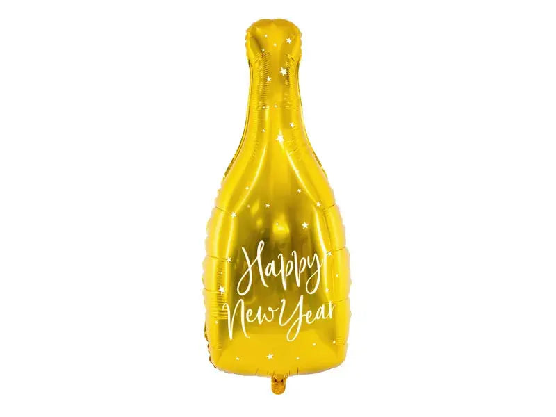 Foil balloon Bottle - Happy New Year, 32x82cm, gold Partydeco