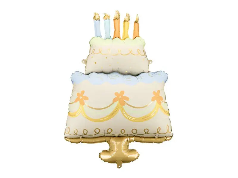 Foil balloon Cake, 62x104 cm, mix Partydeco