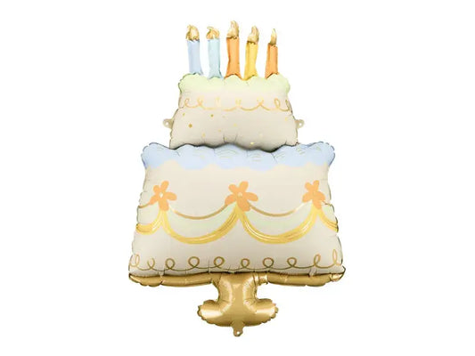 Foil balloon Cake, 62x104 cm, mix Partydeco