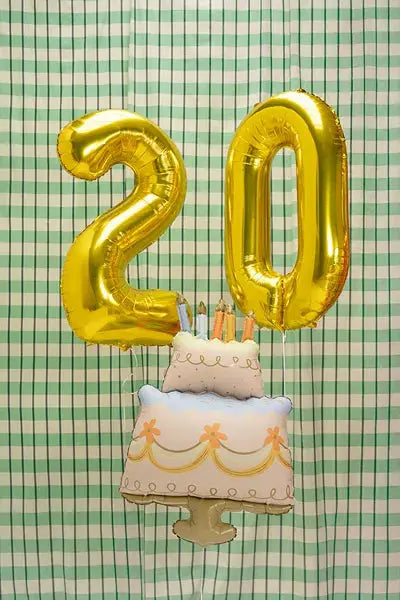 Foil balloon Cake, 62x104 cm, mix Partydeco