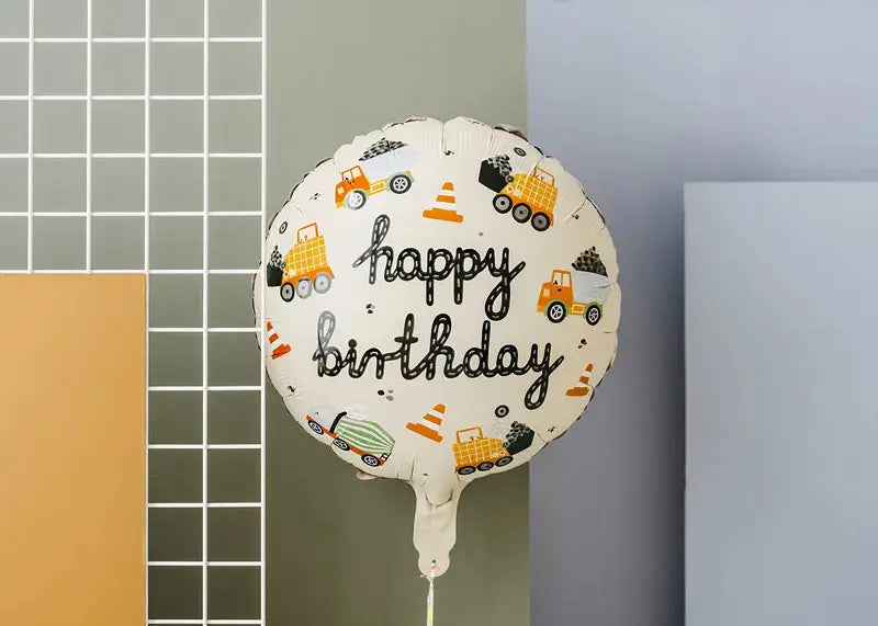 Foil balloon Construction vehicles, 45 cm, mix Partydeco