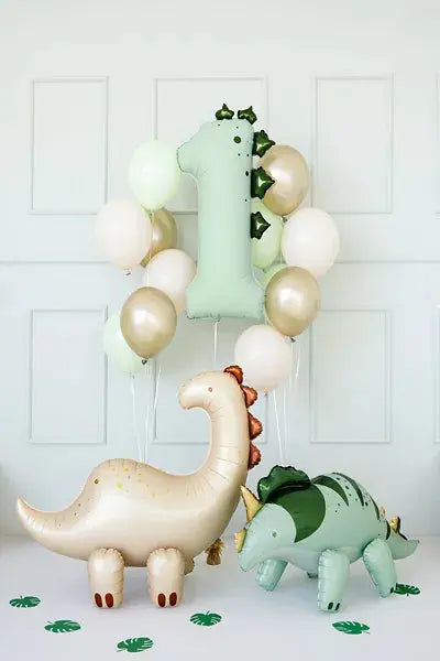 Foil balloon Digit ''1'' Dinosaur, 92cm, mix Partydeco