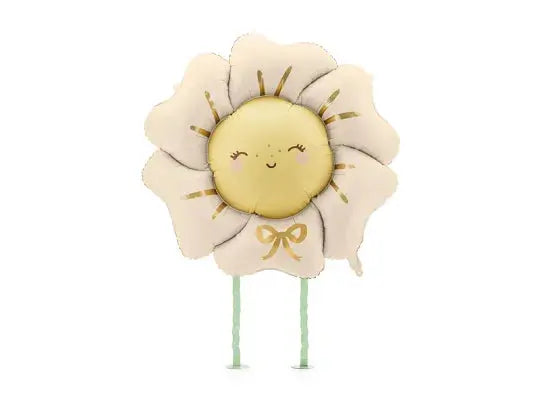 Foil balloon Flower, 104x104 cm, beige Partydeco