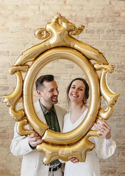 Foil balloon Frame, 78x95 cm, gold Partydeco