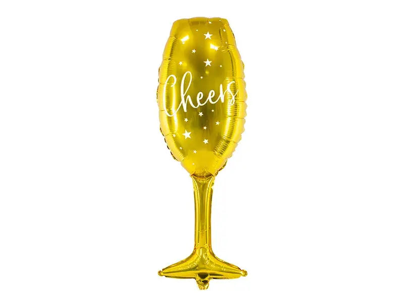 Foil balloon Glass, 28x80cm, gold Partydeco