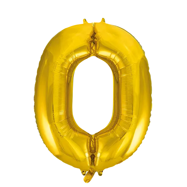 Foil balloon Gold 86cm. Numbers Partydeco