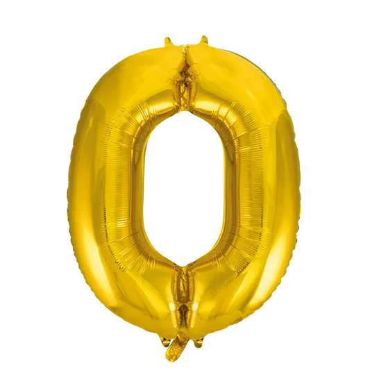 Foil balloon Gold 86cm. Numbers Partydeco
