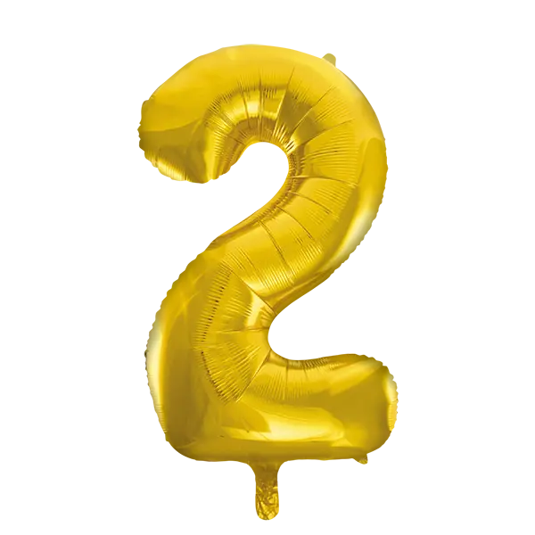 Foil balloon Gold 86cm. Numbers Partydeco