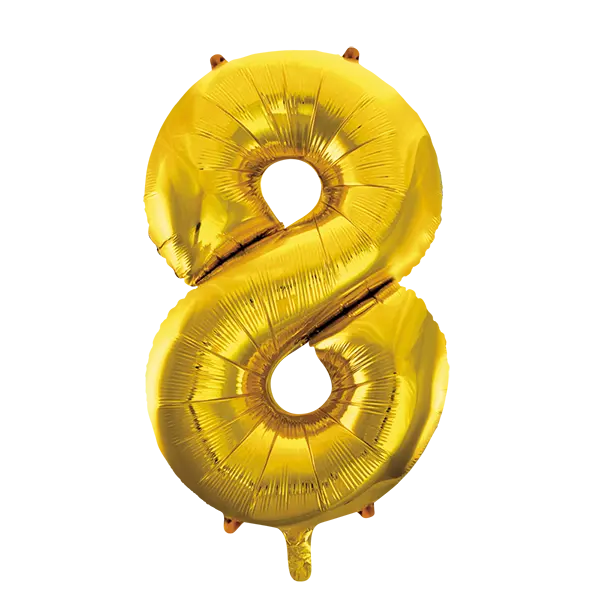 Foil balloon Gold 86cm. Numbers Partydeco