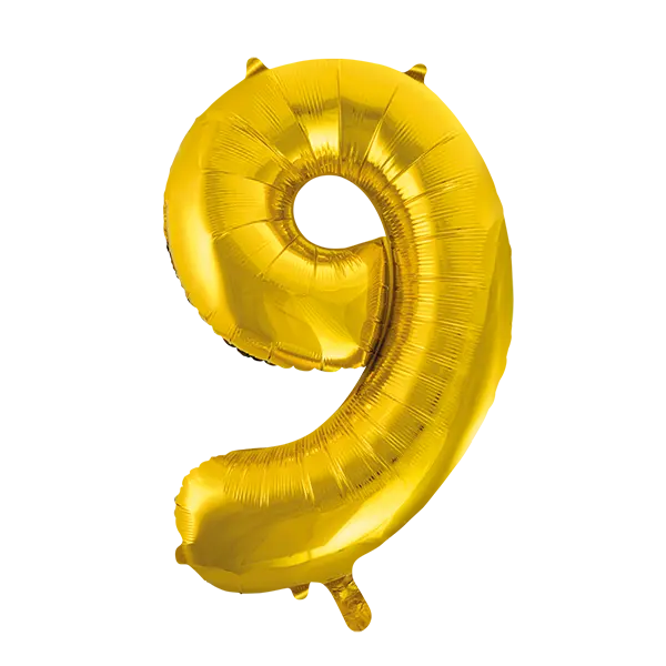 Foil balloon Gold 86cm. Numbers Partydeco