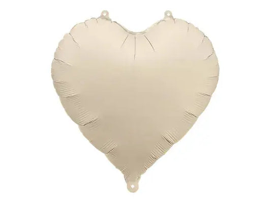 Foil balloon Heart, 45cm, light beige Partydeco
