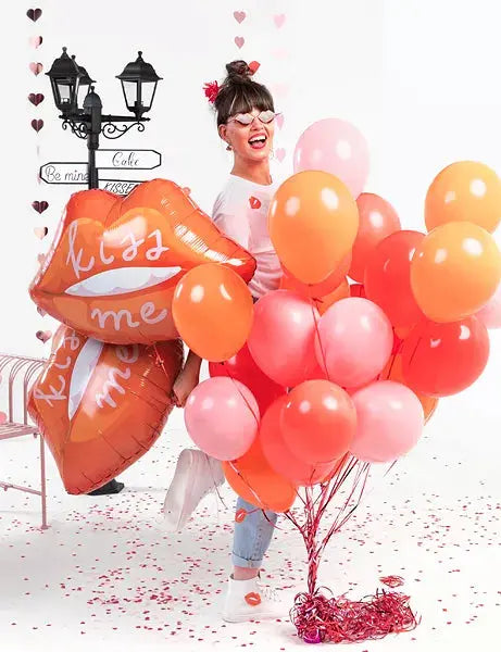 Foil balloon Lips, 86.5x65 cm, mix Partydeco