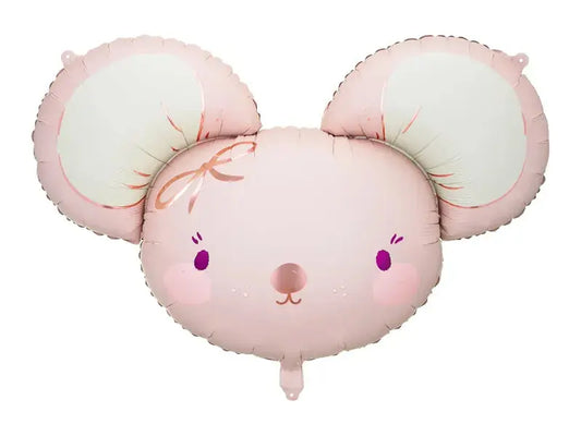 Foil balloon Mouse, 96x64 cm, light pink Partydeco
