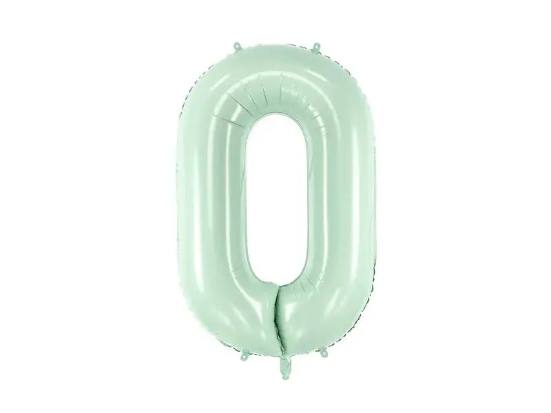 Foil balloon Number ''0'', 72cm, green Partydeco