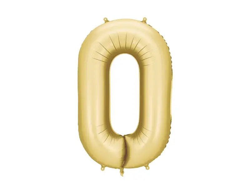 Foil balloon Number ''0'', 86cm, gold Partydeco