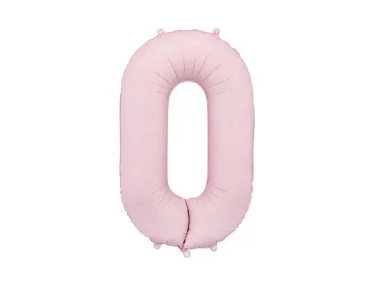 Foil balloon Number ''0'', 86cm, light pink Partydeco