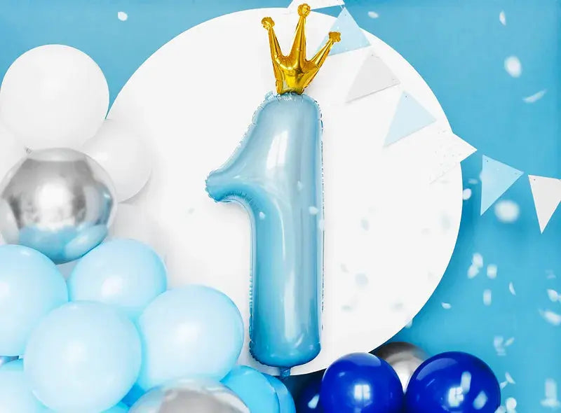 Foil balloon Number ''1'', 37x100 cm,Blue Partydeco