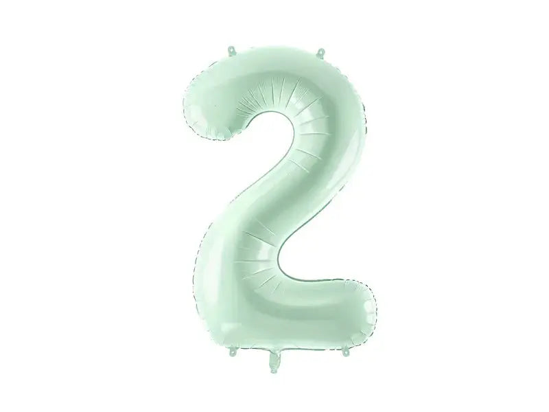 Foil balloon Number ''2'', 72cm, green Partydeco