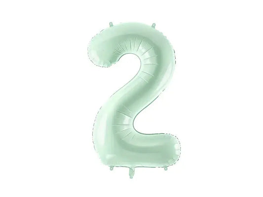 Foil balloon Number ''2'', 72cm, green Partydeco