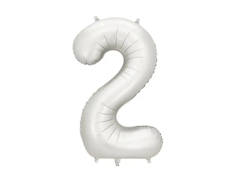 Foil balloon Number ''2'', 86cm, silver Partydeco