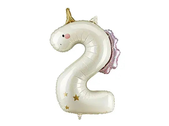 Foil balloon Number ''2'' Unicorn, 93cm, mix anagram