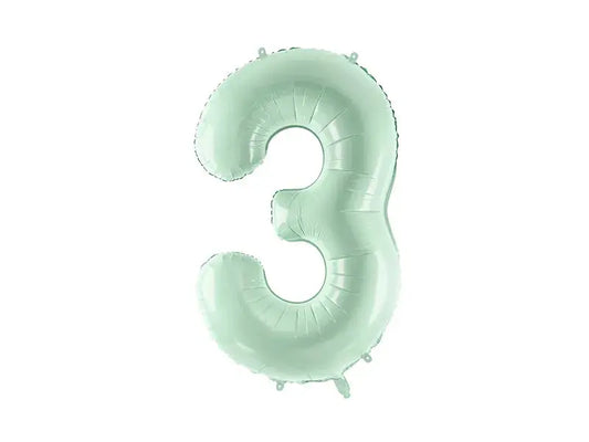 Foil balloon Number ''3'', 72cm, green Partydeco