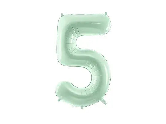 Foil balloon Number ''5'', 72cm, green Partydeco