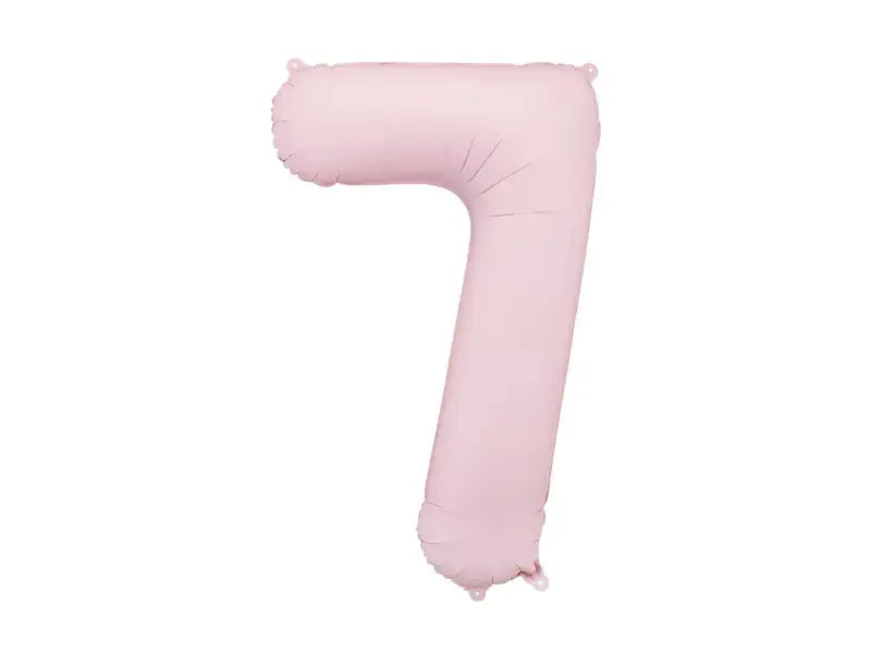 Foil balloon Number '7', 86cm, light pink Partydeco