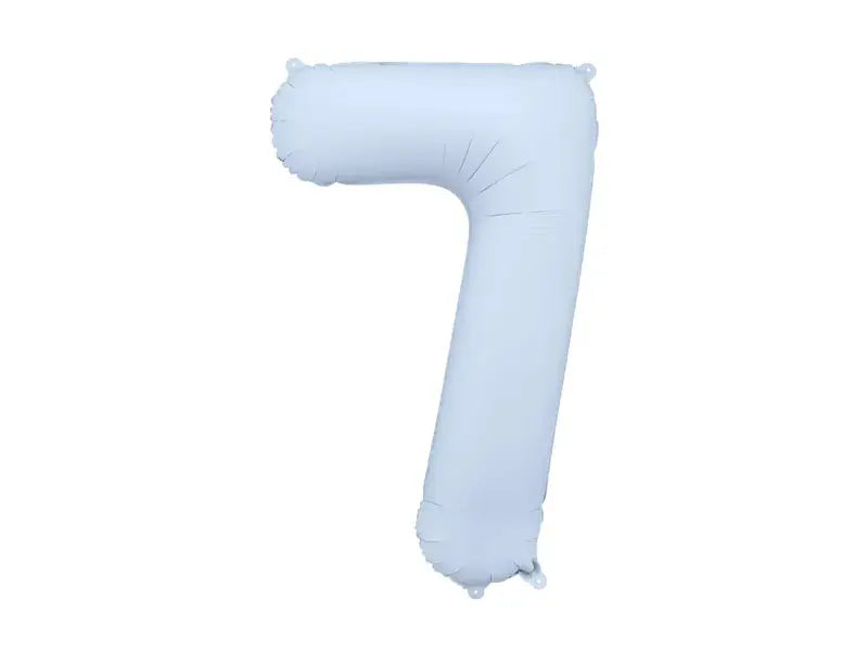 Foil balloon Number '7', 86cm, misty blue Partydeco