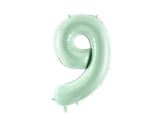 Foil balloon Number ''9'', 72cm, green Partydeco