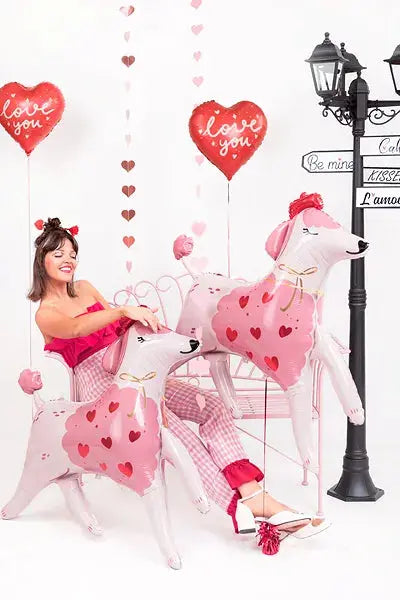 Foil balloon Poodle, 119x108 cm, mix Partydeco