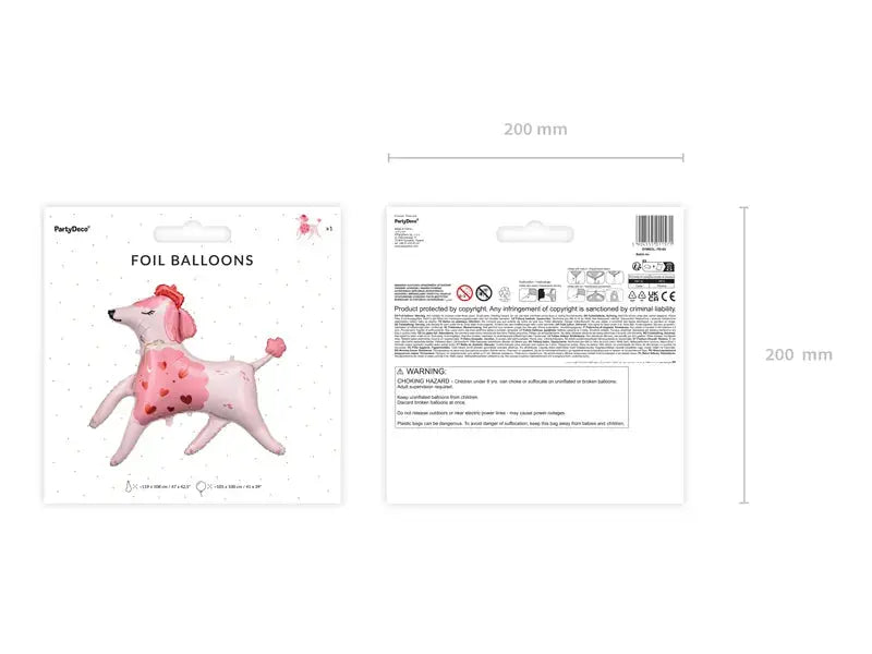 Foil balloon Poodle, 119x108 cm, mix Partydeco