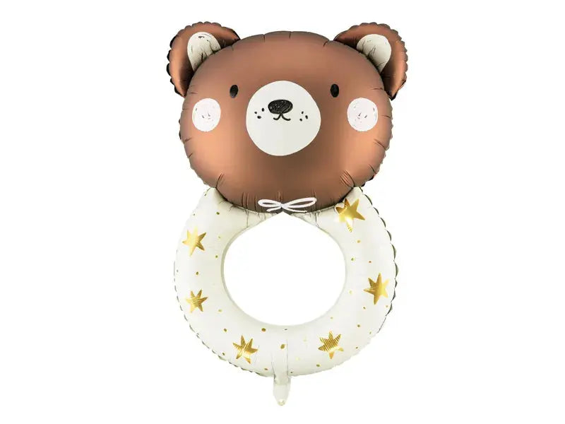 Foil balloon Rattle bear, 61x88 cm, mix Partydeco